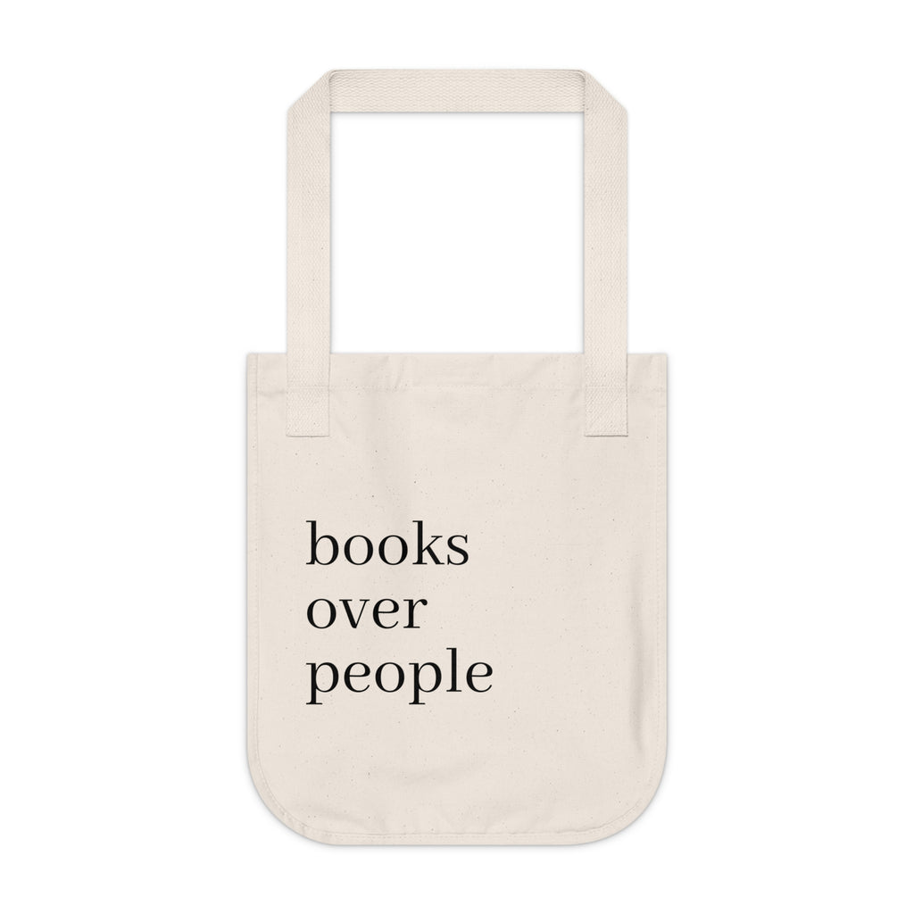Books Over People Canvas Tote — Minimalist Book Lover Tote Bag