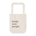 Books Over People Canvas Tote — Minimalist Book Lover Tote Bag