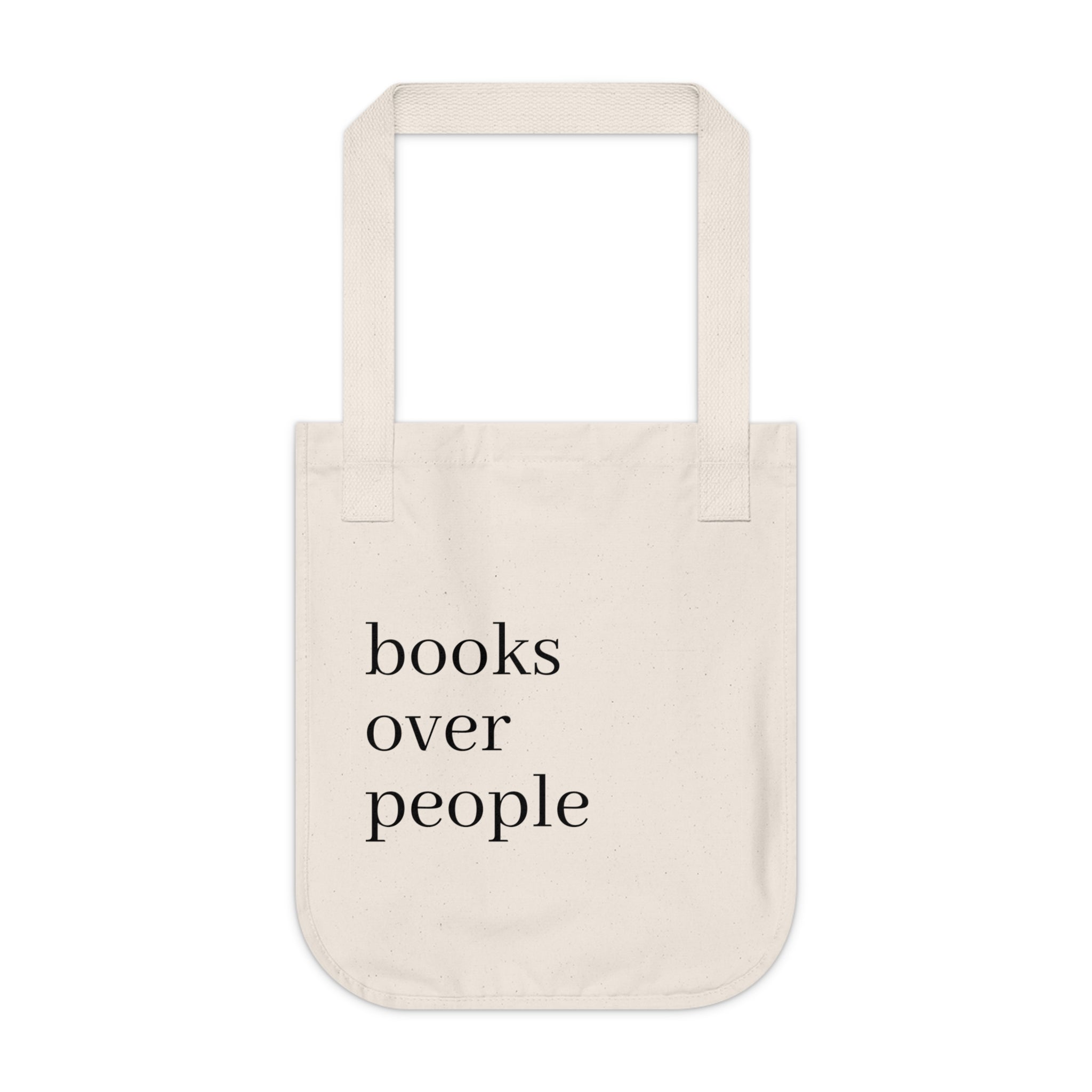 Books Over People Canvas Tote — Minimalist Book Lover Tote Bag
