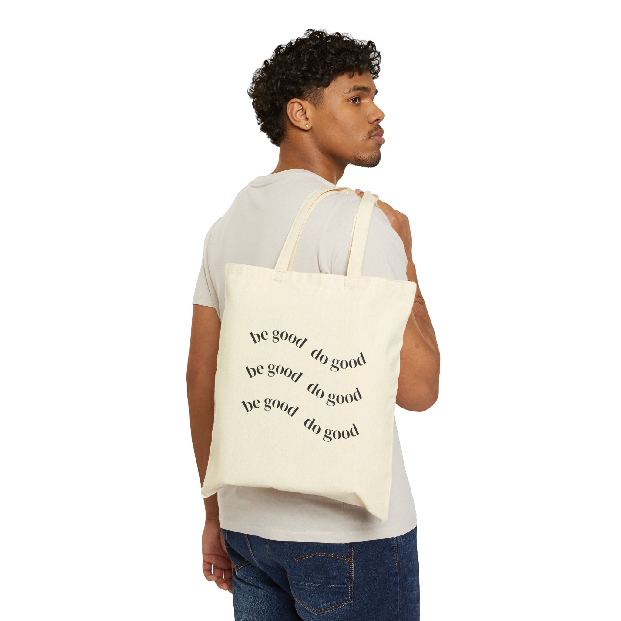 Canvas Tote Bag — “Be Good Do Good” Minimalist Eco-Friendly Grocery & Everyday Tote